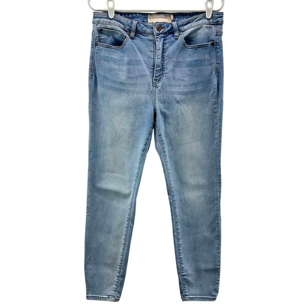 Soft Surroundings High Rise Skinny Jeans Light Wash 10